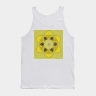 floral pattern design in shades of yellow black and grey Tank Top